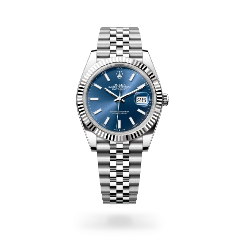 rolex datejust in white rolesor - combination of oystersteel and white gold, M126334-0002 - henne jewelers