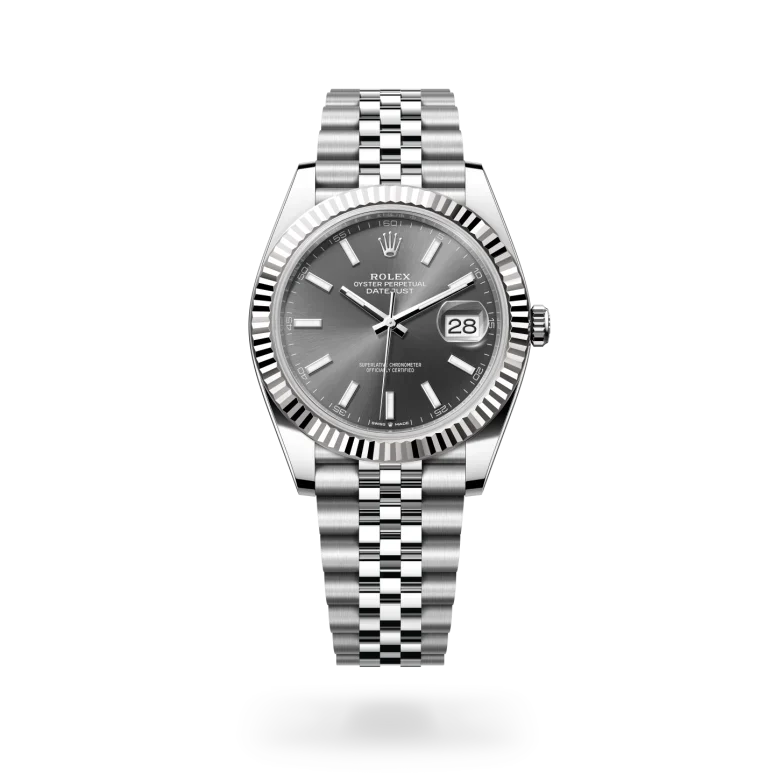 rolex Datejust in White Rolesor - combination of Oystersteel and white gold, M126334-0014 - Henne Jewelers