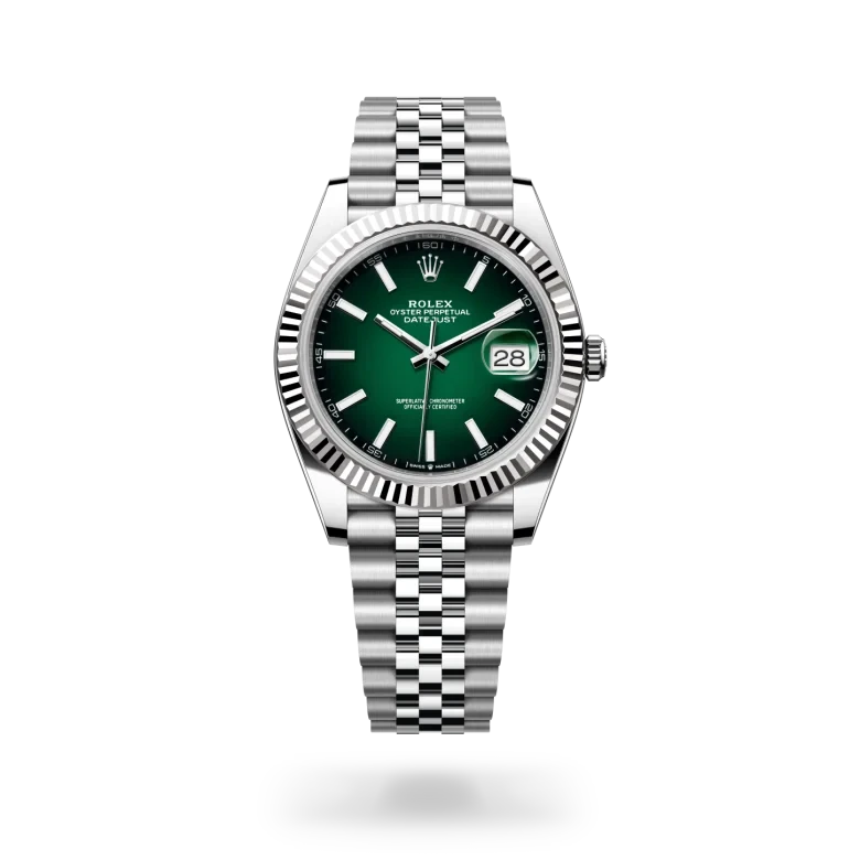 rolex datejust in white rolesor - combination of oystersteel and white gold, M126334-0034 - henne jewelers