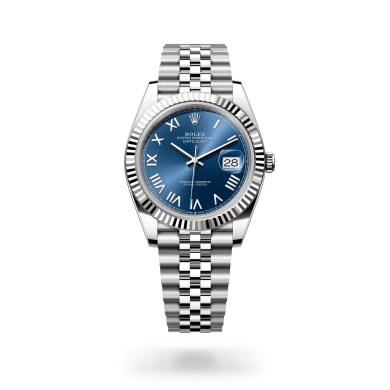 rolex datejust in white rolesor - combination of oystersteel and white gold, M126334-0038 - henne jewelers
