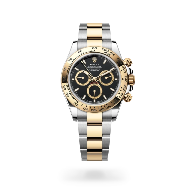 rolex cosmograph daytona in yellow rolesor - combination of oystersteel and yellow gold, M126503-0003 - henne jewelers