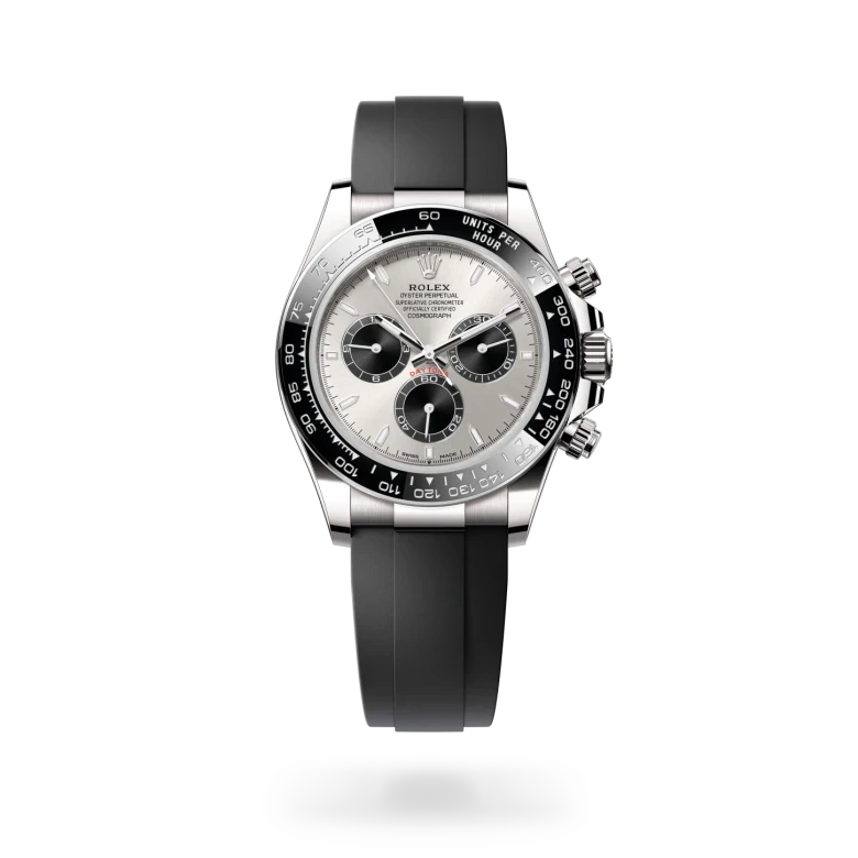 rolex cosmograph daytona in 18 ct white gold, M126519LN-0006 - henne jewelers