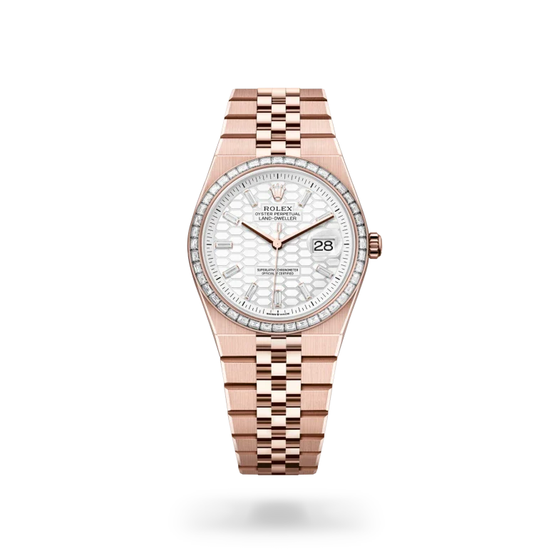 rolex Land-Dweller in 18 kt Everose gold, M127285TBR-0002 - Henne Jewelers