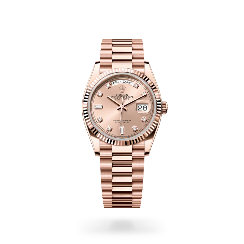rolex Day-Date in 18 kt Everose gold, M128235-0009 - Henne Jewelers
