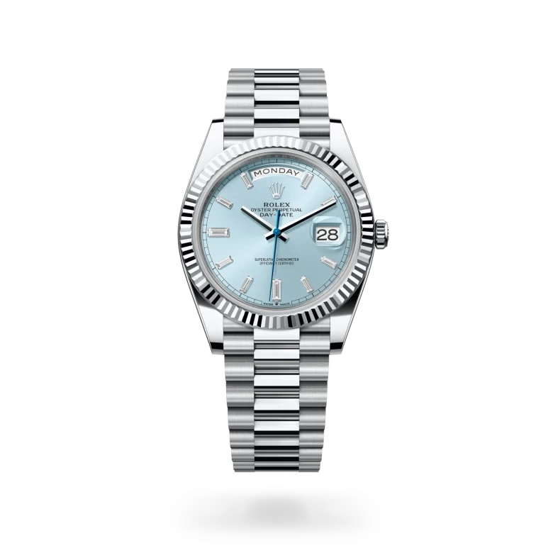 rolex day-date in platinum, M228236-0006 - henne jewelers
