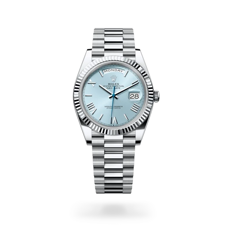 rolex day-date in platinum, M228236-0012 - henne jewelers