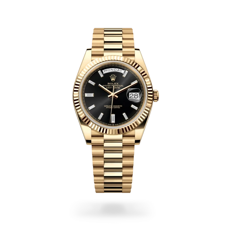 rolex day-date in 18 ct yellow gold, M228238-0004 - henne jewelers