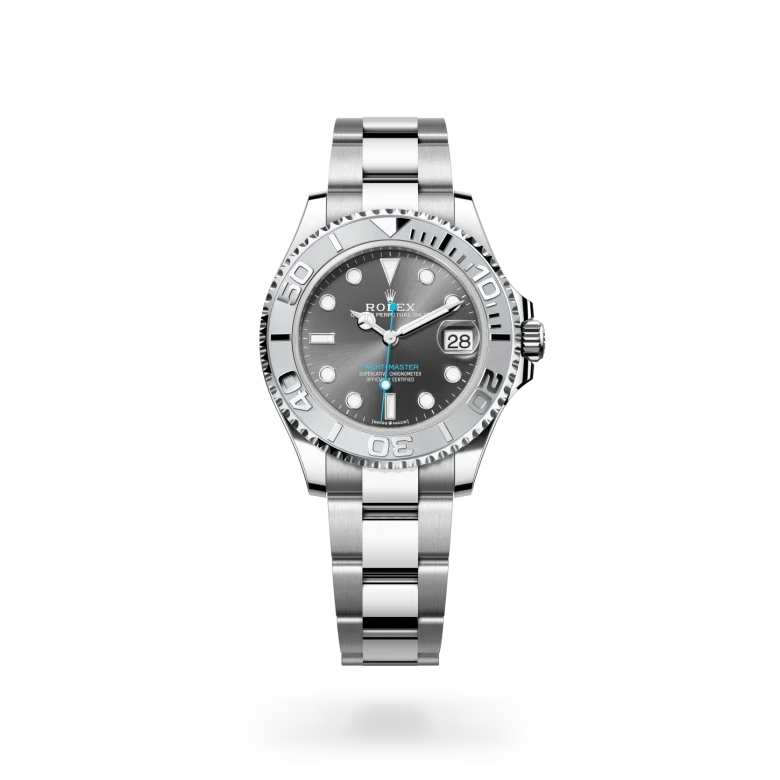 rolex yacht-master in rolesium - combination of oystersteel and platinum, M268622-0002 - henne jewelers