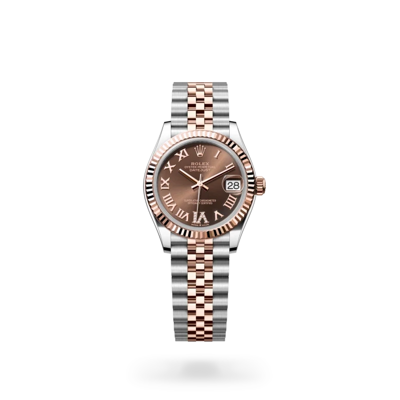 rolex datejust in everose rolesor - combination of oystersteel and everose gold, M278271-0004 - henne jewelers