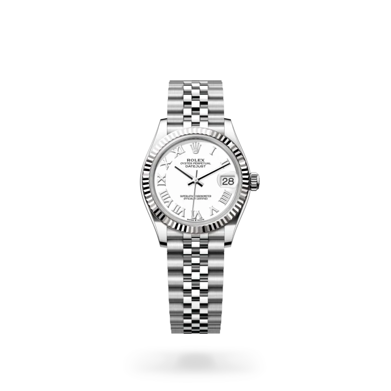 rolex datejust in white rolesor - combination of oystersteel and white gold, M278274-0010 - henne jewelers