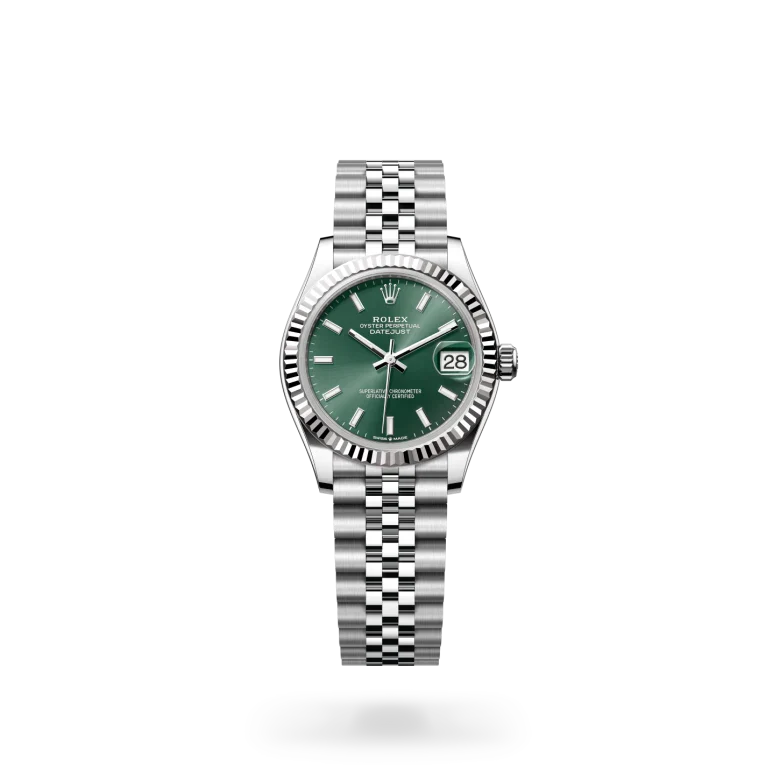 rolex Datejust in White Rolesor - combination of Oystersteel and white gold, M278274-0018 - Henne Jewelers