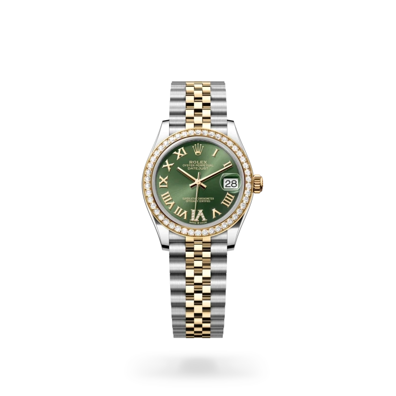 rolex datejust in yellow rolesor - combination of oystersteel and yellow gold, M278383RBR-0016 - henne jewelers