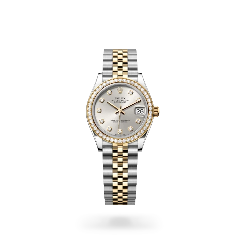 rolex datejust in yellow rolesor - combination of oystersteel and yellow gold, M278383RBR-0020 - henne jewelers
