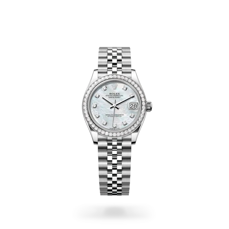 rolex Datejust in White Rolesor - combination of Oystersteel and white gold, M278384RBR-0008 - Henne Jewelers