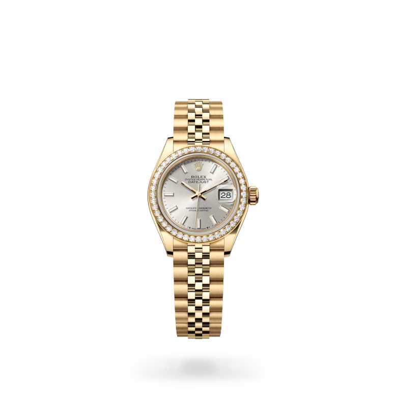 rolex lady-datejust in 18 ct yellow gold, M279138RBR-0012 - henne jewelers