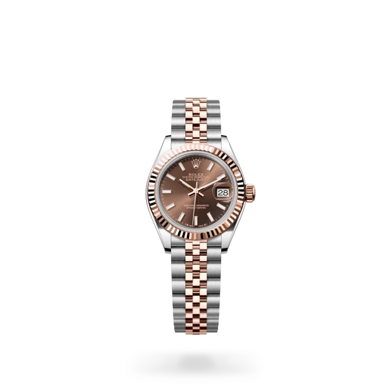 rolex lady-datejust in everose rolesor - combination of oystersteel and everose gold, M279171-0017 - henne jewelers