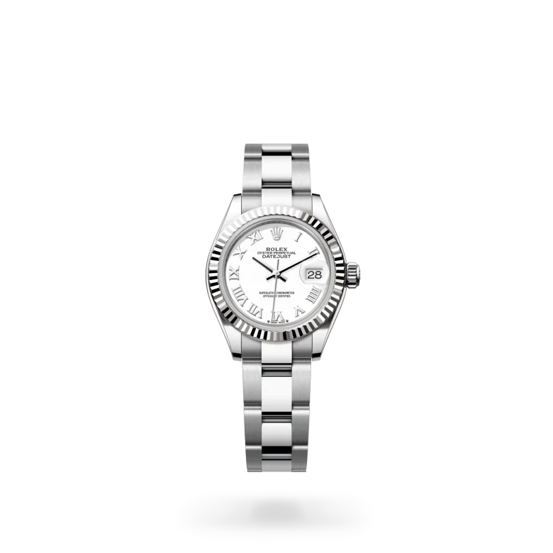 rolex Lady-Datejust in White Rolesor - combination of Oystersteel and white gold, M279174-0020 - Henne Jewelers