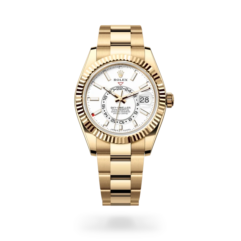rolex sky-dweller in 18 ct yellow gold, M336938-0003 - henne jewelers