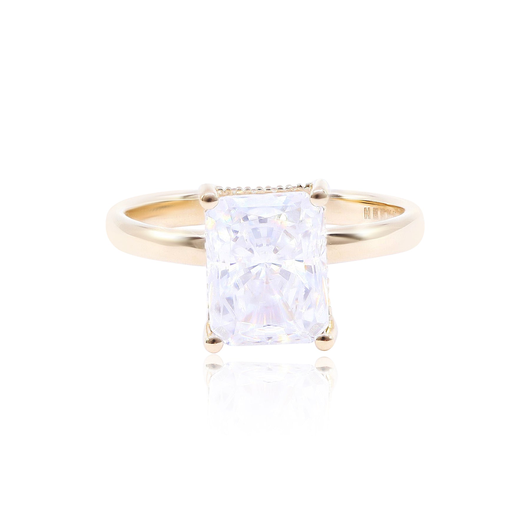 14K YELLOW GOLD ENGAGEMENT RING MOUNTING WITH DIAMOND ACCENTED GALLERY 0.07CTW (SETTING ONLY)