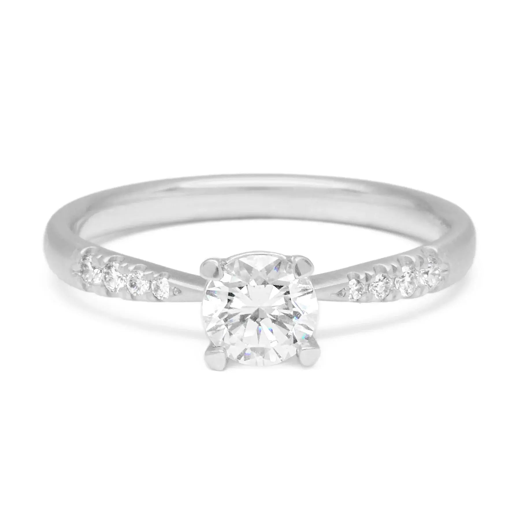 ANNE SPORTUN 14K WHITE GOLD DIAMOND ENGAGEMENT RING WITH TAPERED SHOULDERS (SETTING ONLY)