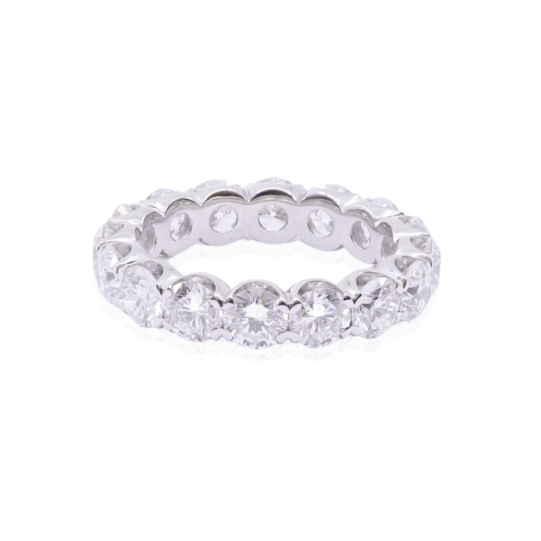 MARK PATTERSON PLATINUM SHARED SPLIT PRONG DIAMOND ETERNITY BAND - 4.07CTW