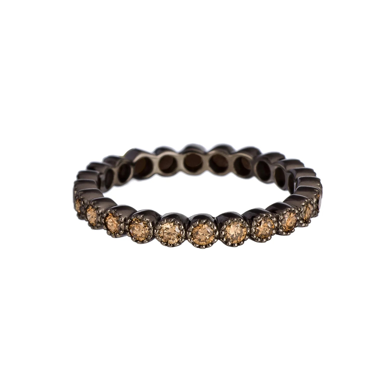 SETHI COUTURE 18K BLACK RHODIUM CHAMPAGNE DIAMOND BAND