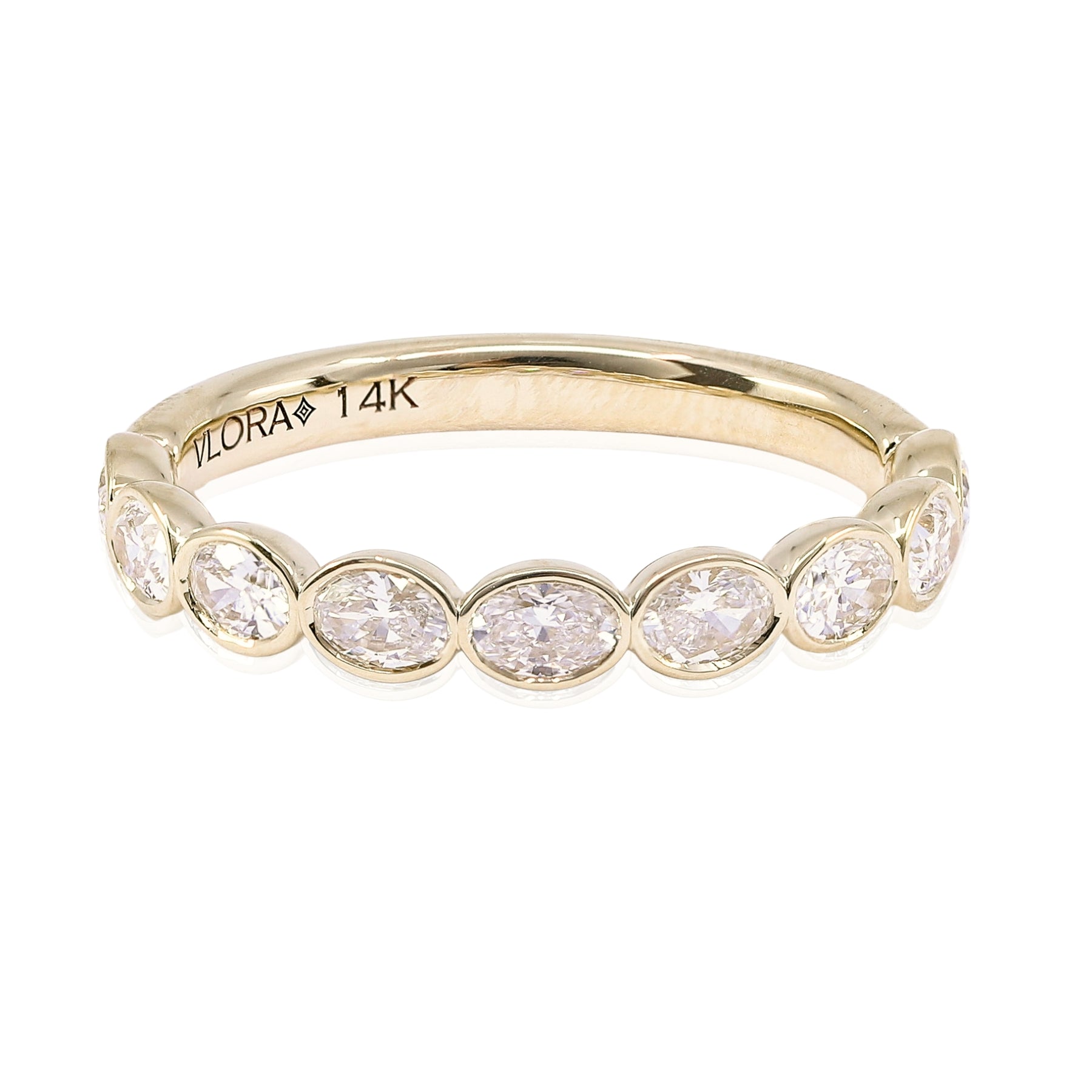 14K YELLOW GOLD OVAL DIAMOND WEDDING BAND - 0.82CTW