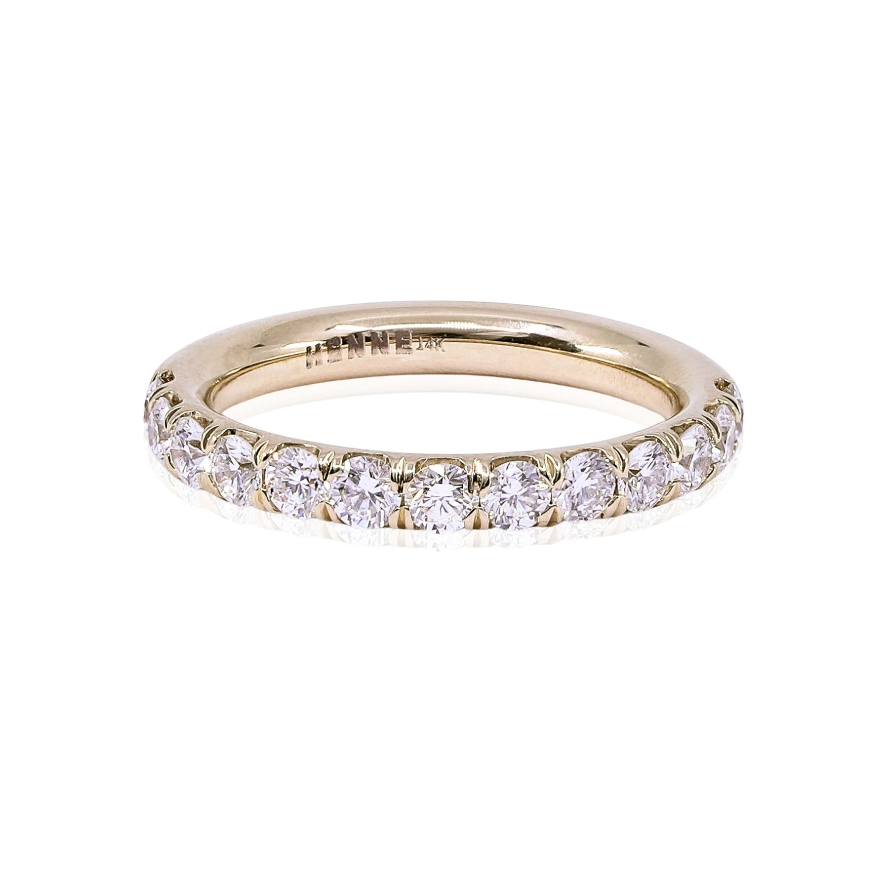 14K YELLOW GOLD SHARED PRONG DIAMOND WEDDING BAND - 1.00CTW
