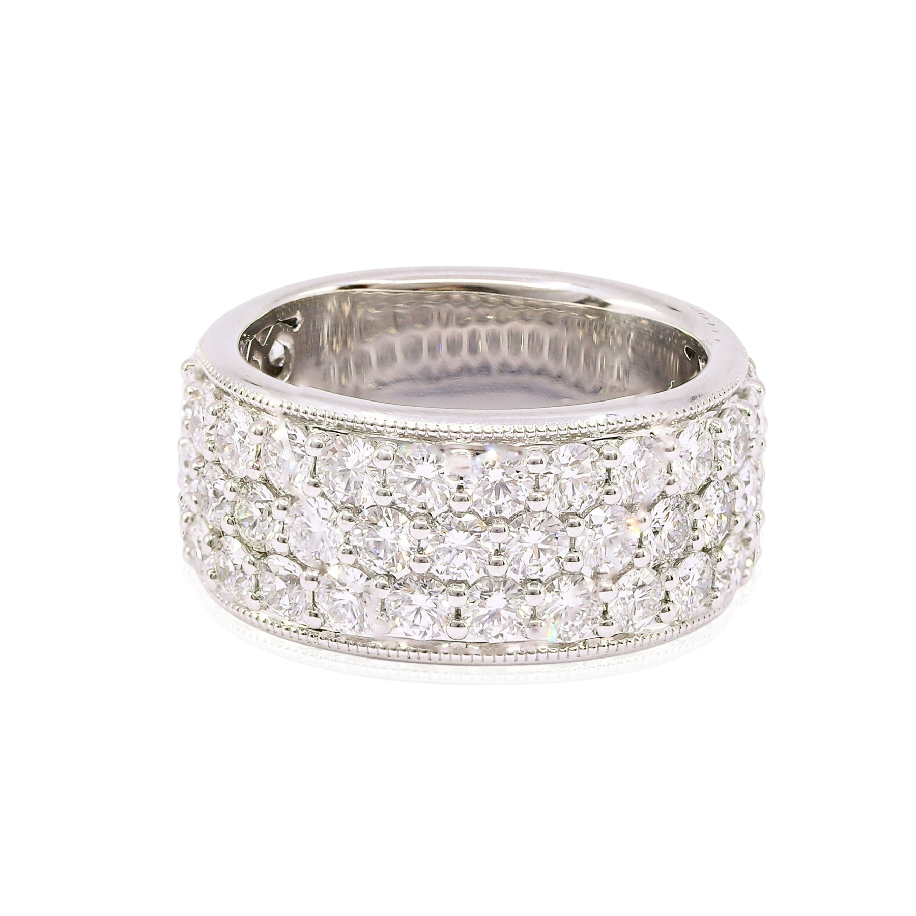 PLATINUM 3 ROW DIAMOND BAND - 3.57CTW