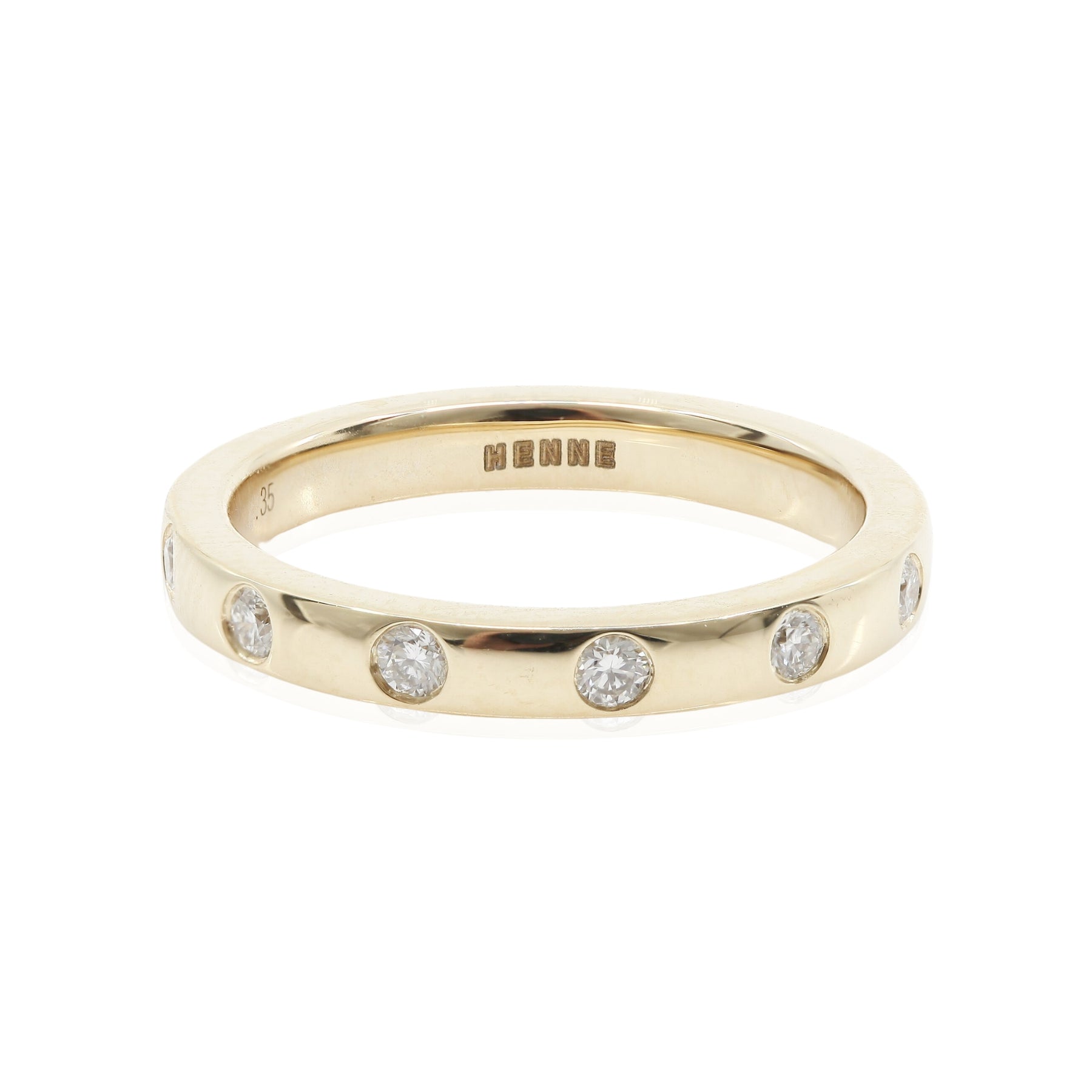 14K YELLOW GOLD FLUSH SET DIAMOND WEDDING BAND - 0.35CTW