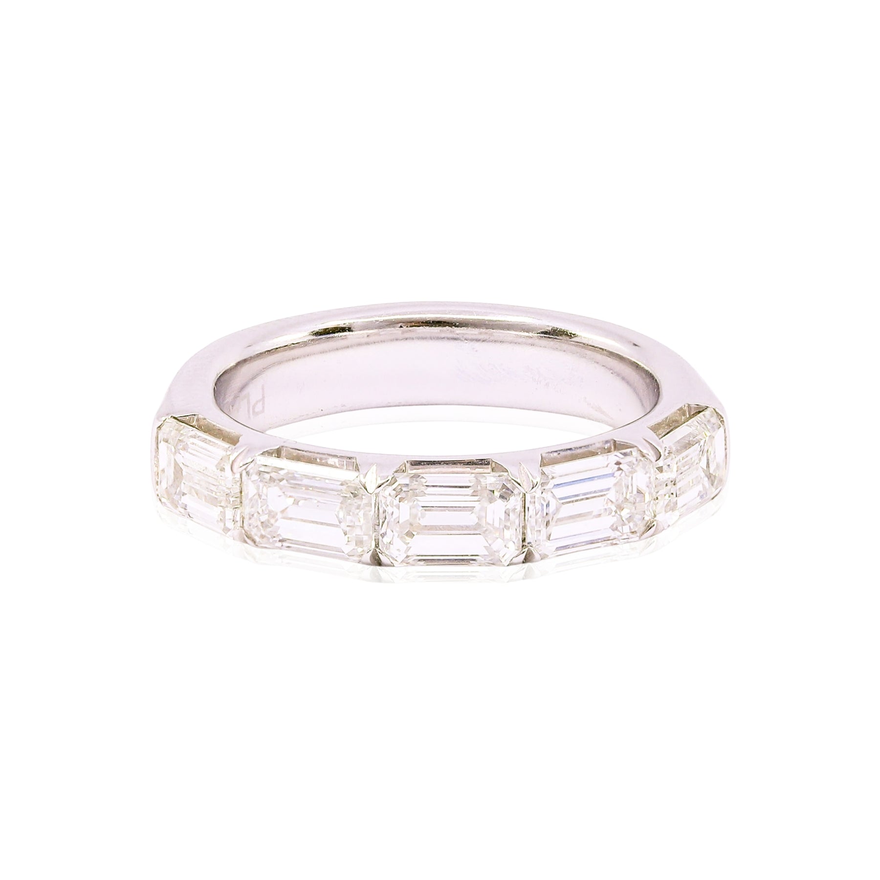 PLATINUM EMERALD-CUT DIAMOND WEDDING BAND - 2.60CTW  209-14142