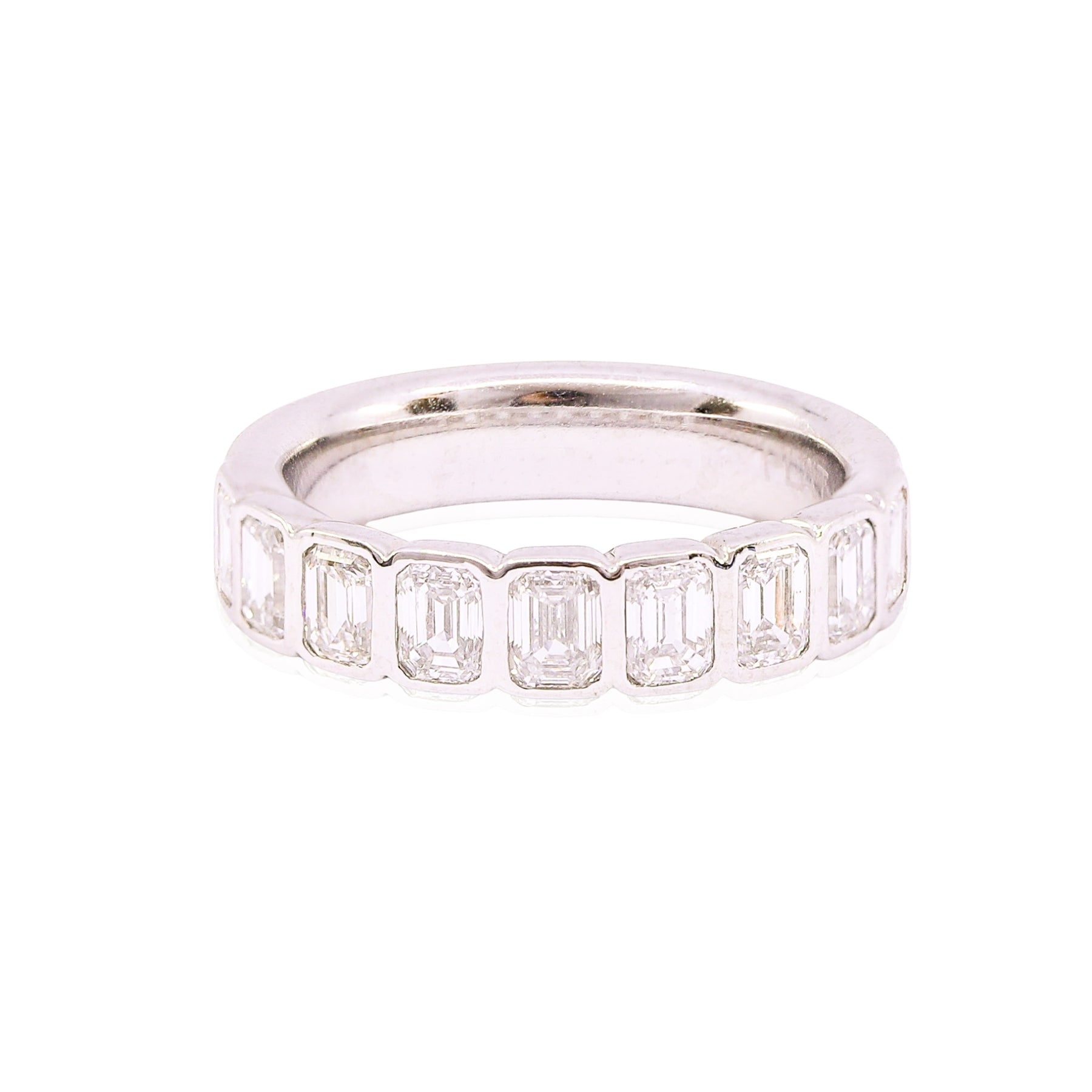 PLATINUM EMERALD-CUT DIAMOND WEDDING BAND - 1.78CTW  209-14144