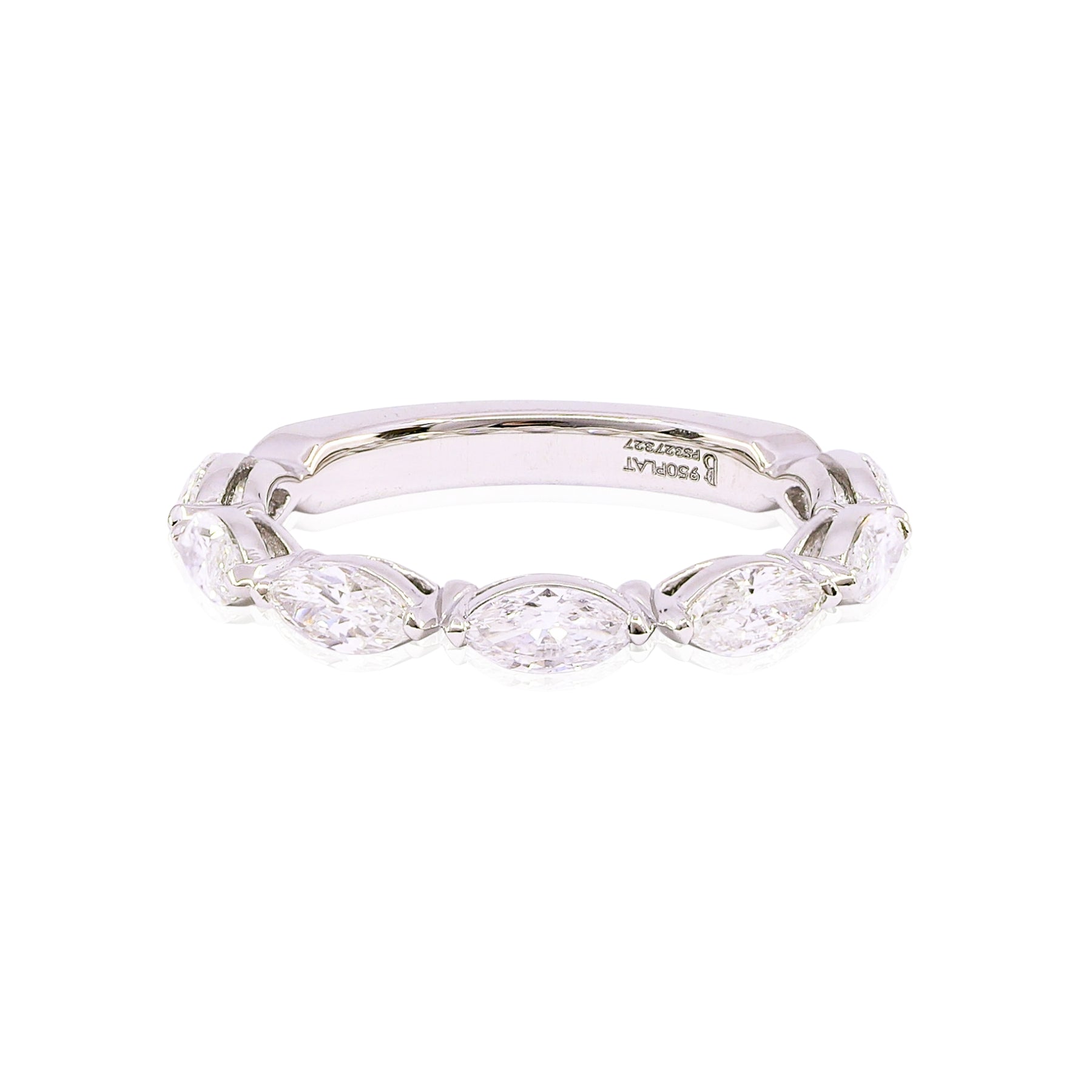 PLATINUM GRAND AIRE MARQUISE DIAMOND WEDDING BAND - 1.04CTW  209-14209