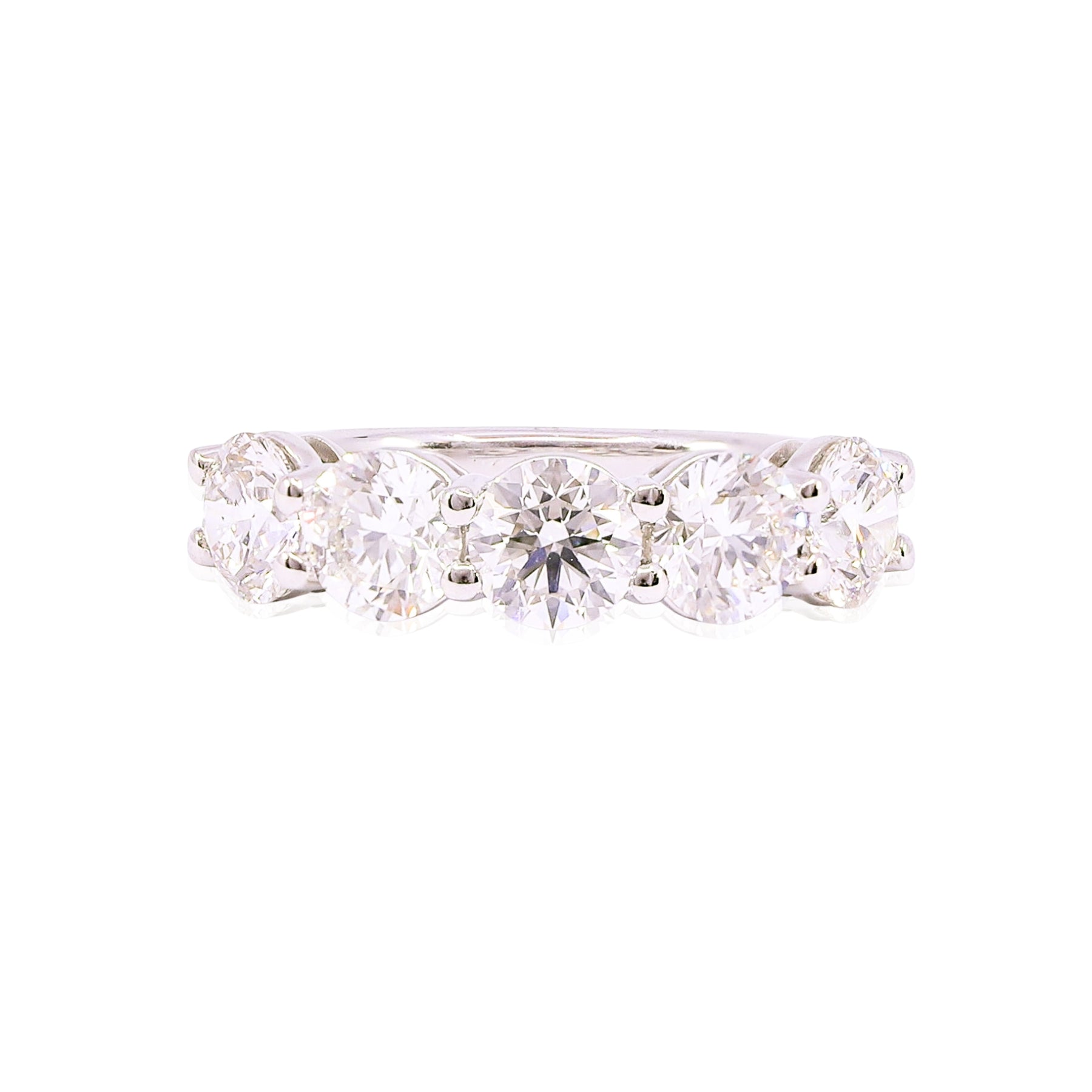PLATINUM 5-STONE DIAMOND WEDDING BAND - 3.52CTW  209-14275