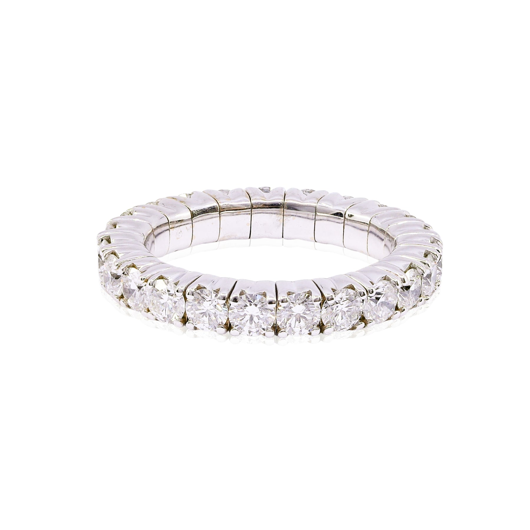 18K WHITE GOLD FLEXIBLE ETERNITY DIAMOND BAND - 2.44CTW
