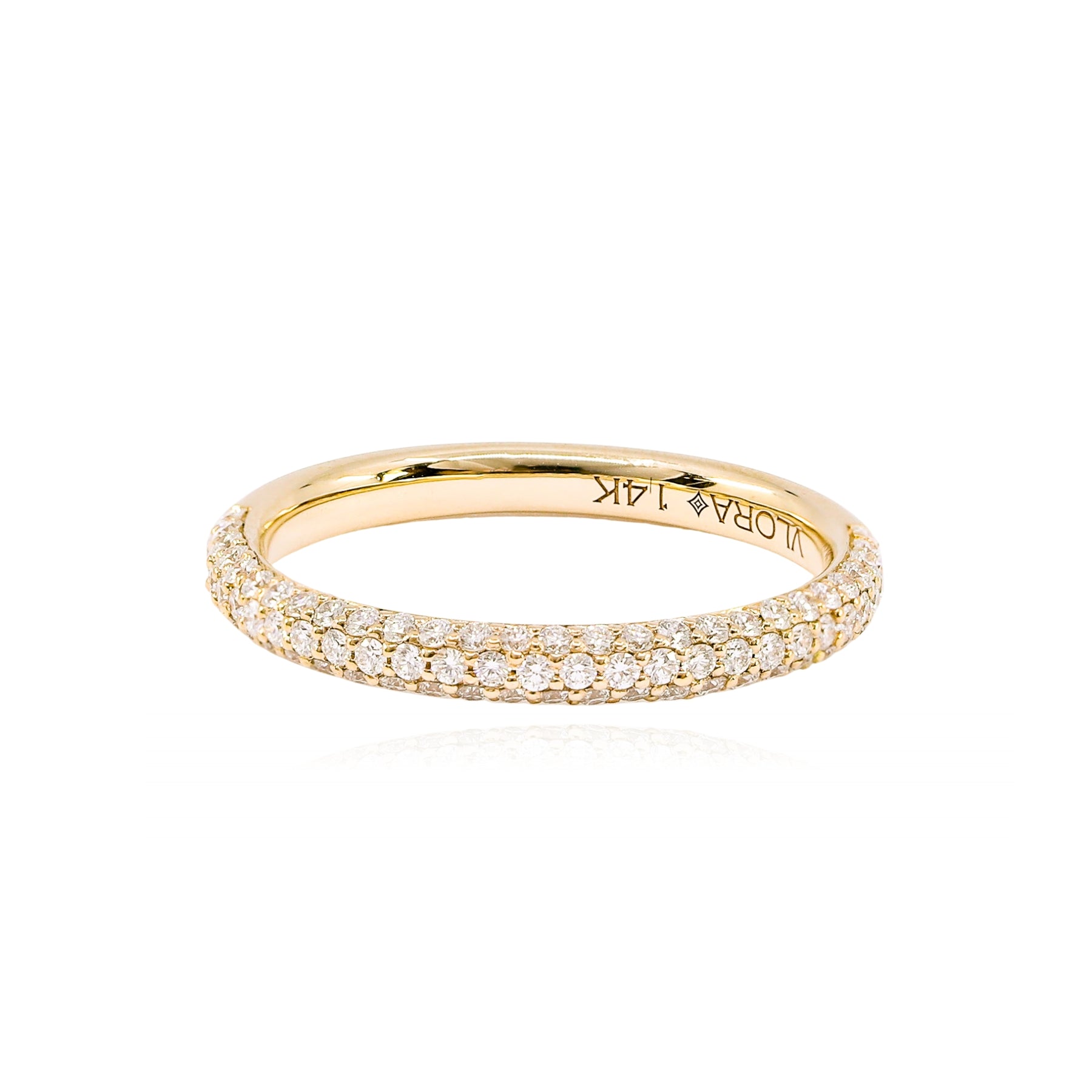  VLORA 14K YELLOW GOLD PAVE DIAMOND WEDDING BAND
