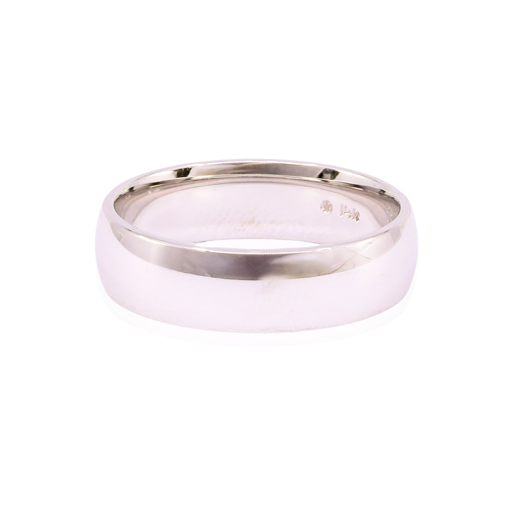 14K WHITE GOLD 6MM COMFORT FIT WEDDING BAND