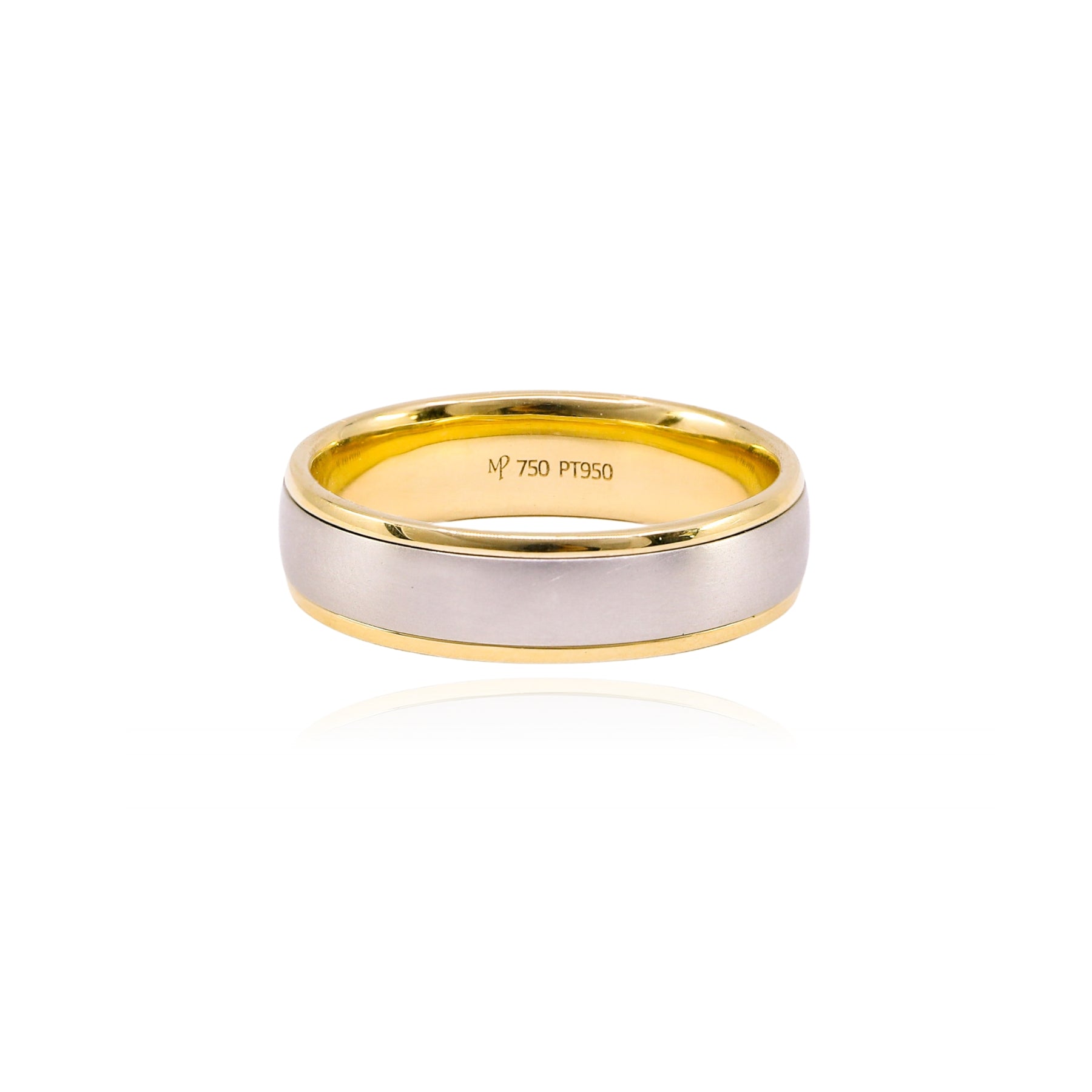 MARK PATTERSON 18K YELLOW GOLD AND PLATINUM WEDDING BAND