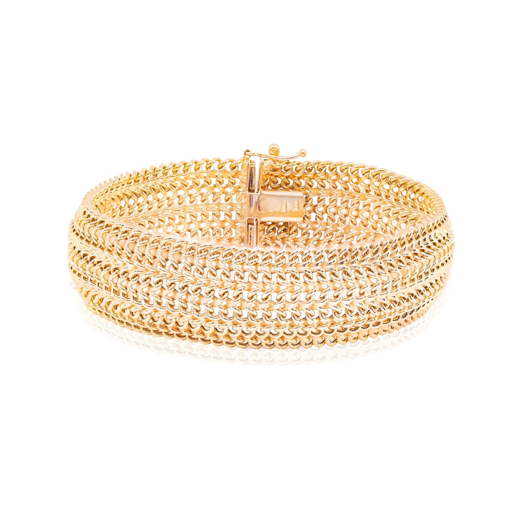 ESTATE 14K YELLOW GOLD WOVEN BRACELET