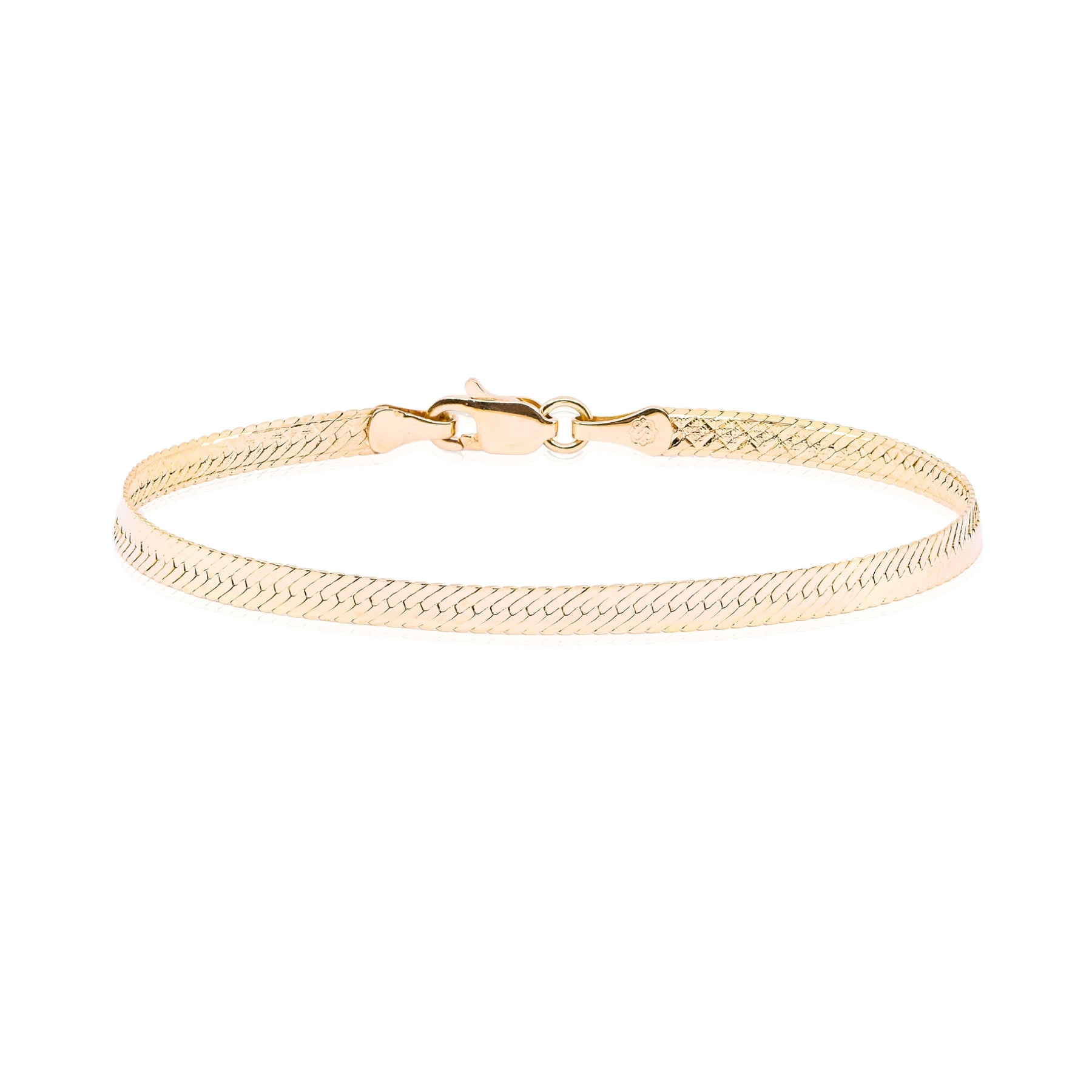 ESTATE 14K YELLOW GOLD HERRINGBONE BRACELET 