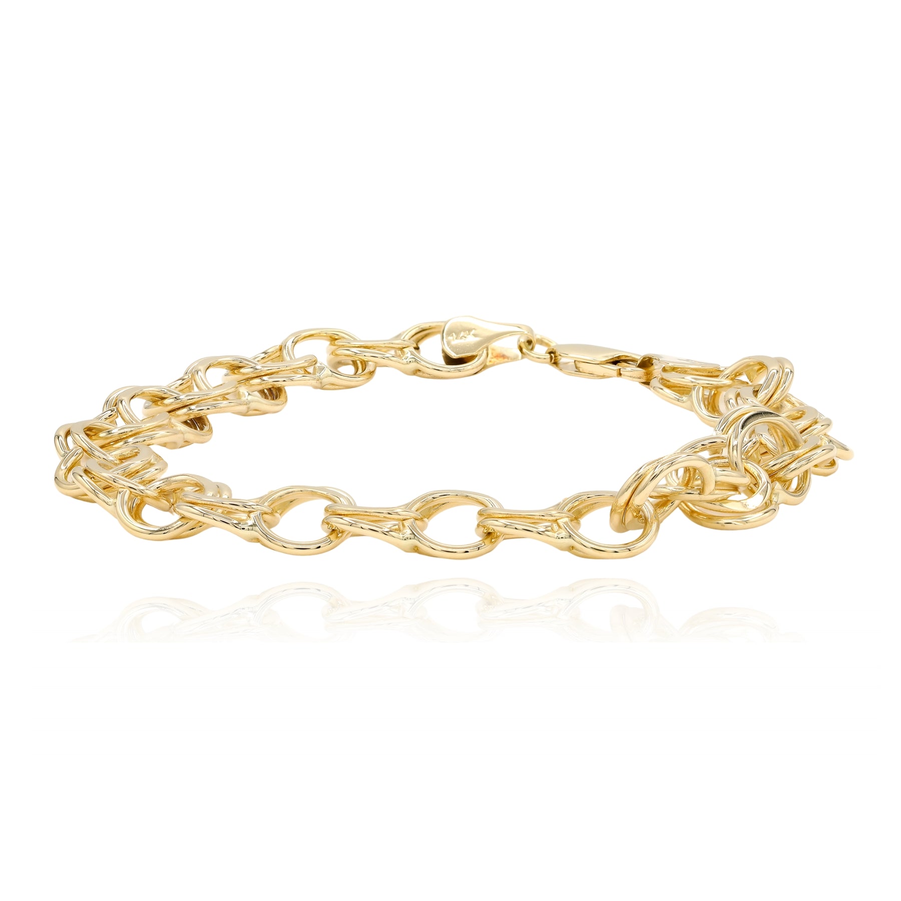 ESTATE 14K YELLOW GOLD DOUBLE LINK BRACELET