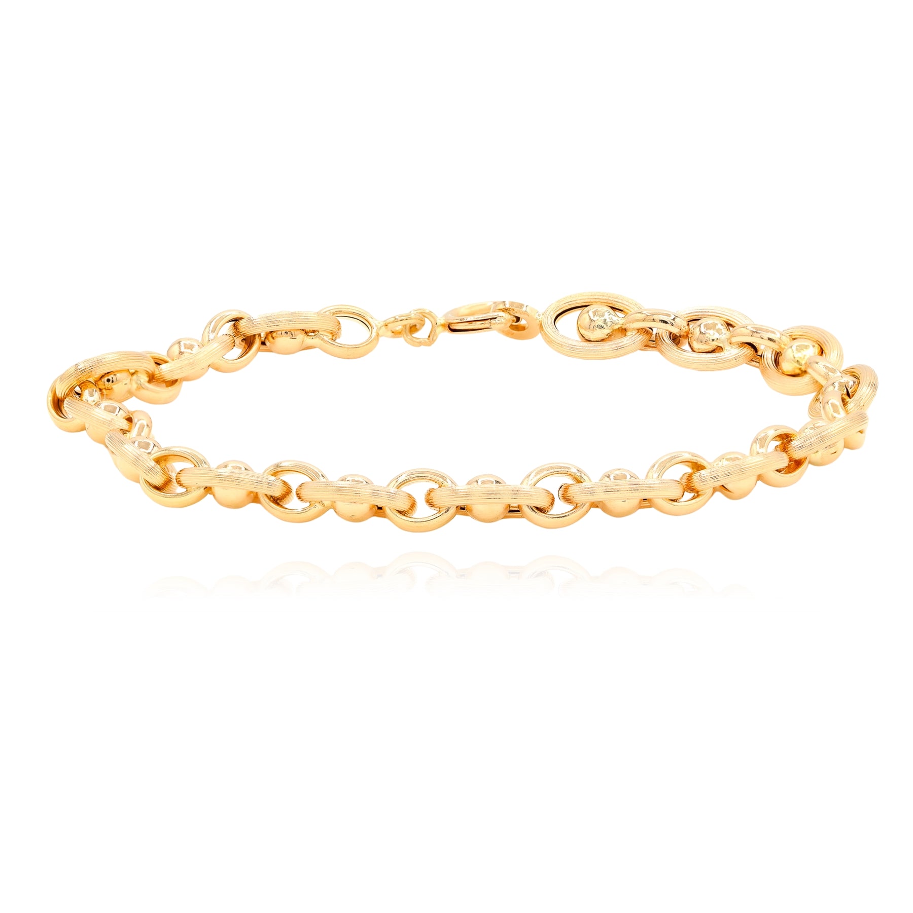 ESTATE 18K YELLOW GOLD OVAL LINK BRACELET