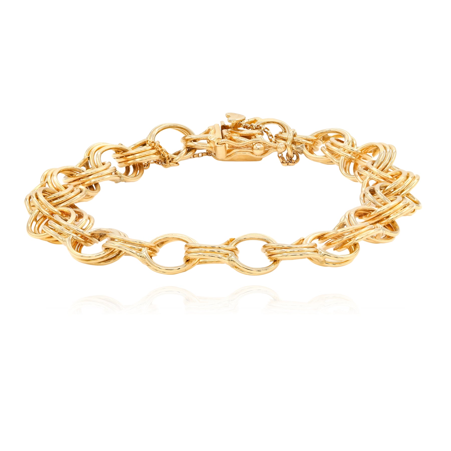 ESTATE 14K YELLOW GOLD TRIPLE LINK BRACELET