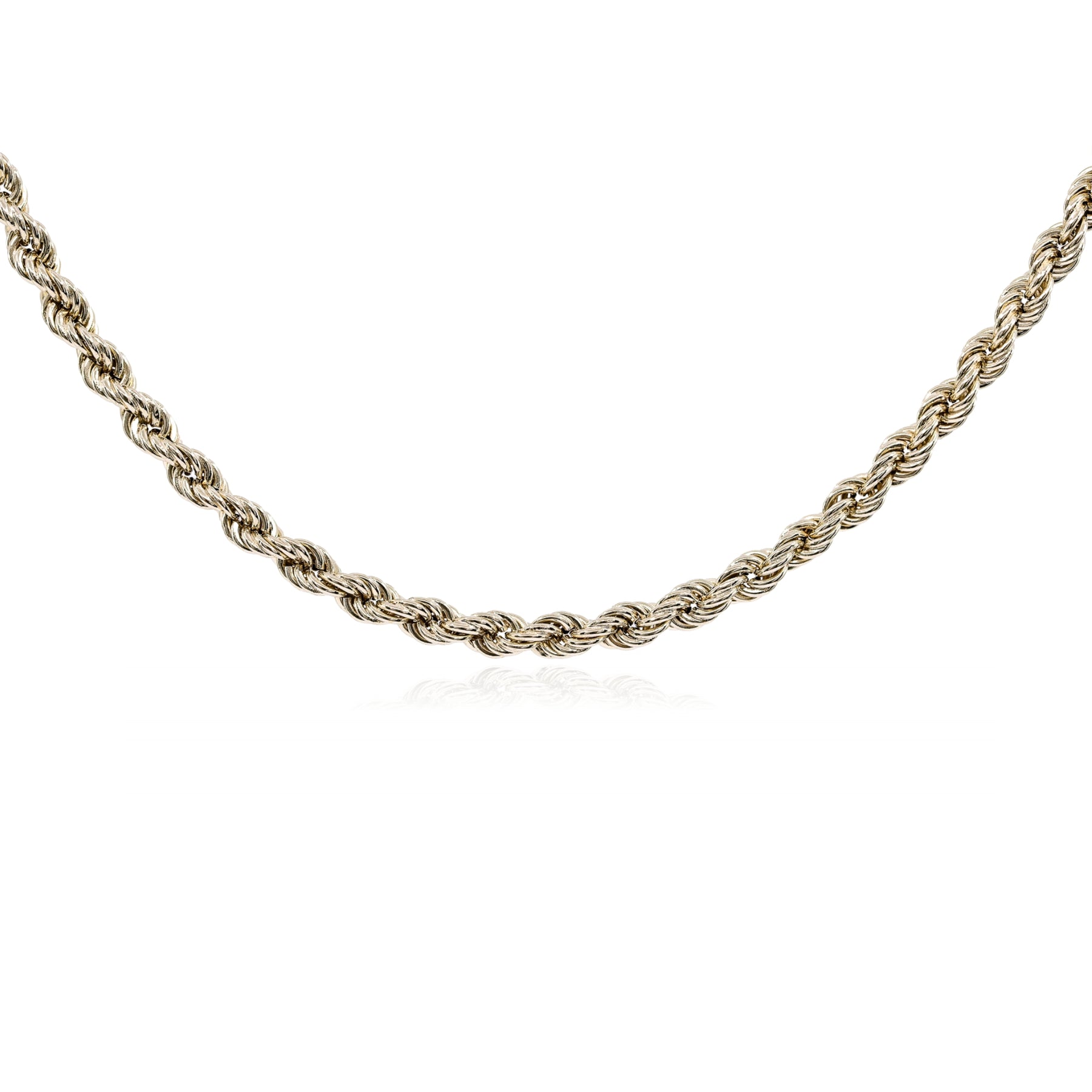 ESTATE 14K YELLOW GOLD HOLLOW ROPE CHAIN