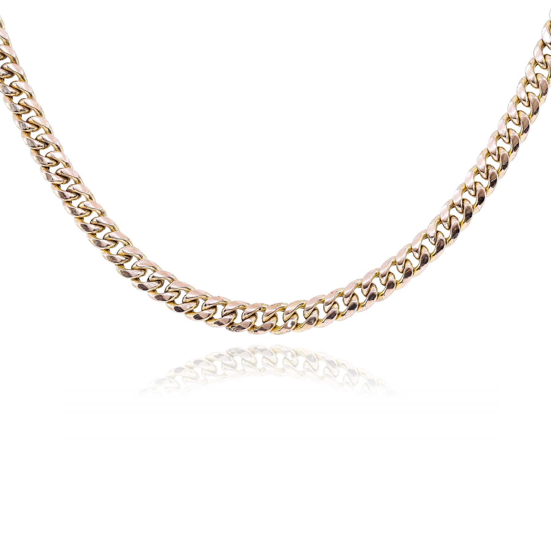 ESTATE 14K YELLOW GOLD HOLLOW FLAT CURB CHAIN