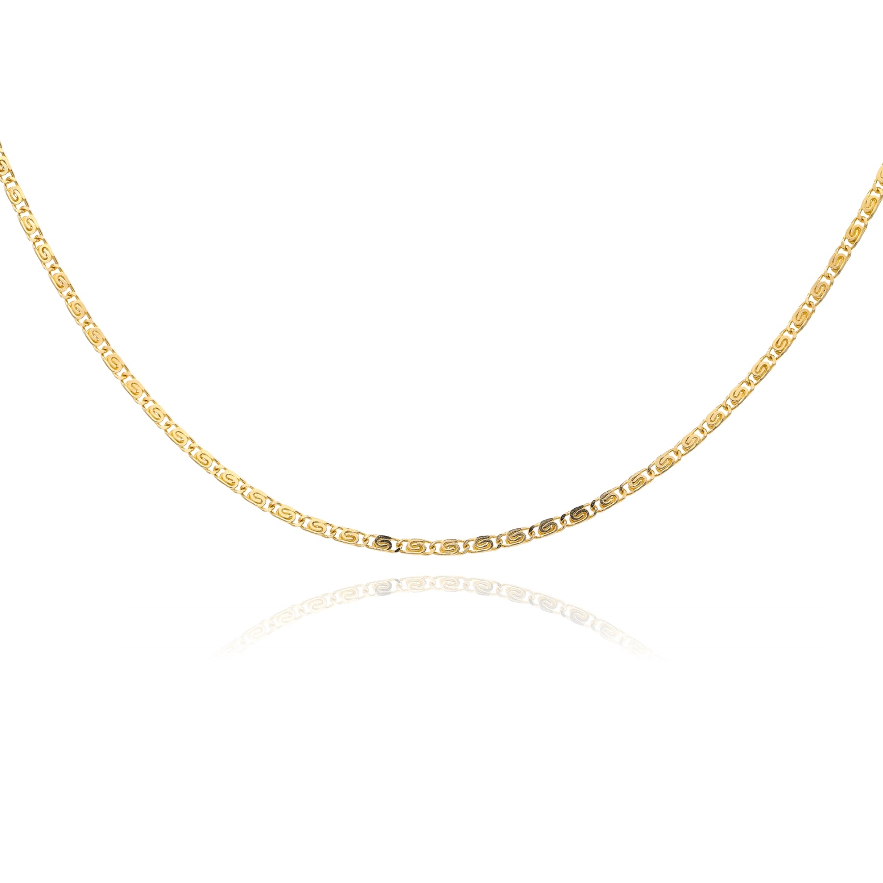 ESTATE 14K YELLOW GOLD FLAT SWIRLED LINK CHAIN