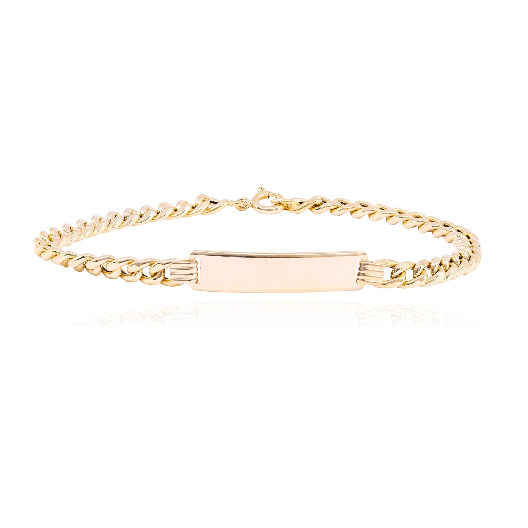 ESTATE 18K YELLOW GOLD ID BRACELET  221-00467
