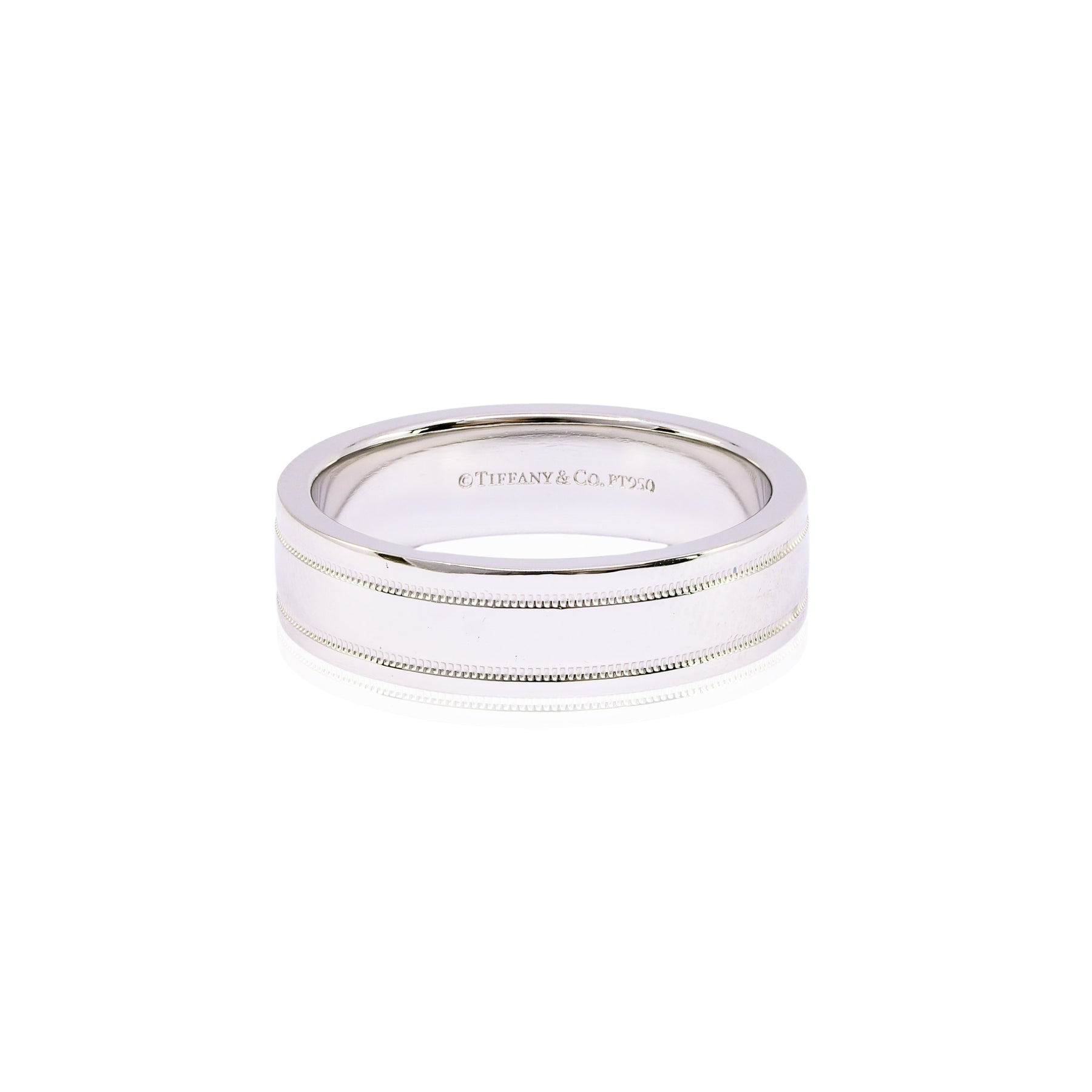 ESTATE TIFFANY & CO PLATINUM MILGRAIN WEDDING BAND  221-00468