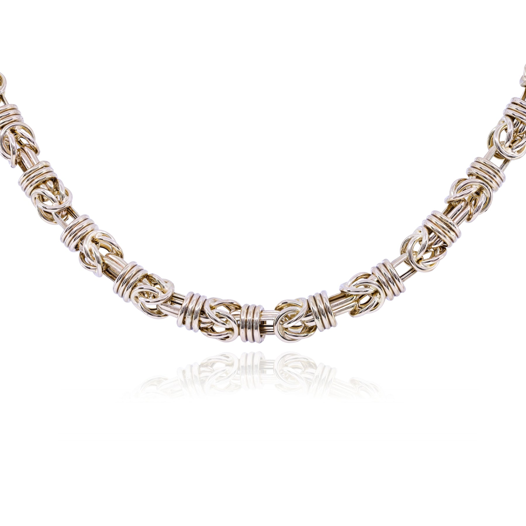 ESTATE 14K YELLOW GOLD HOLLOW BYZANTINE NECKLACE