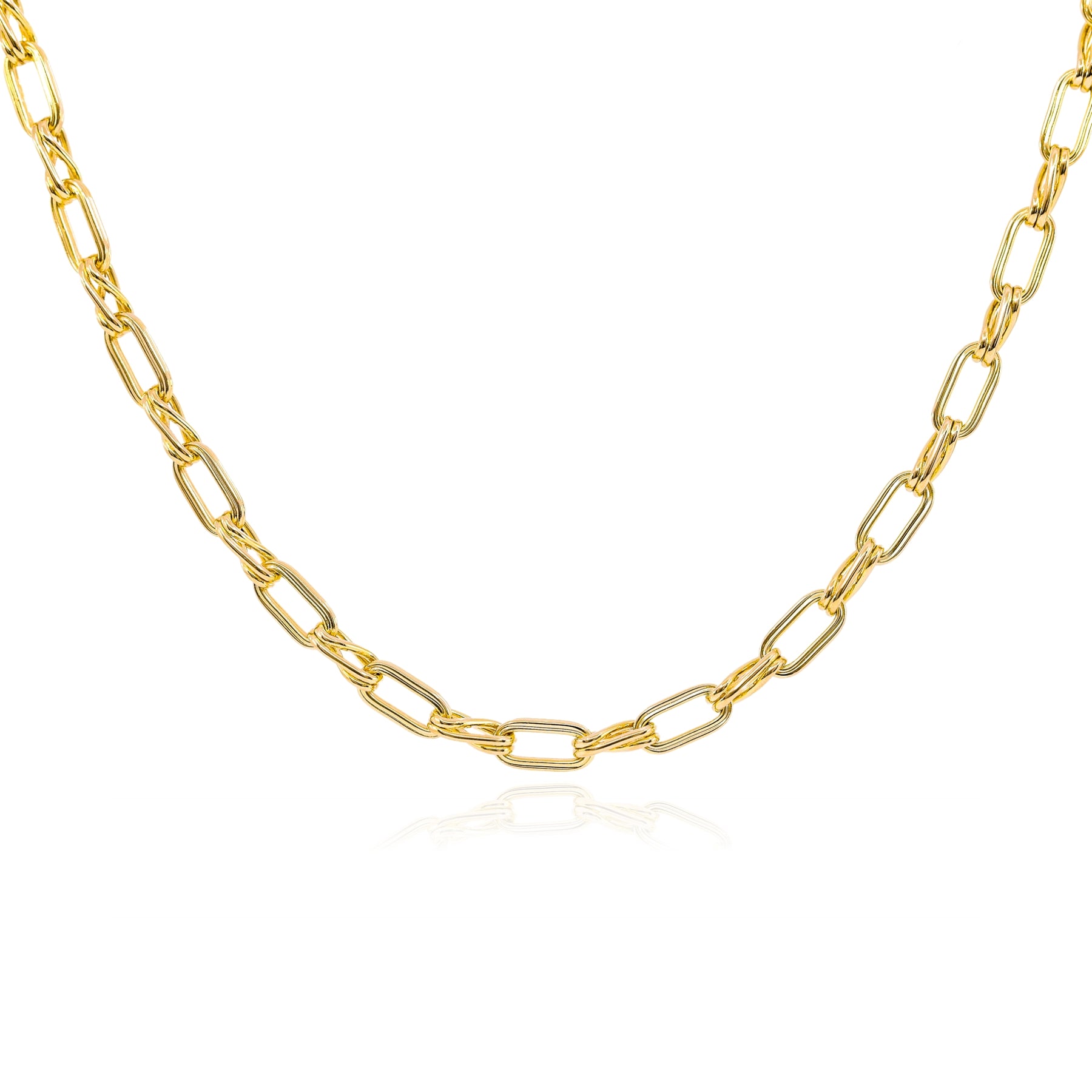 ESTATE GUBELIN 18K YELLOW GOLD 31 INCH FANCY LINK NECKLACE